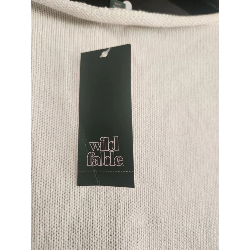 Women's Wide Crewneck Americana Pullover Sweater - Wild Fable Sz. L